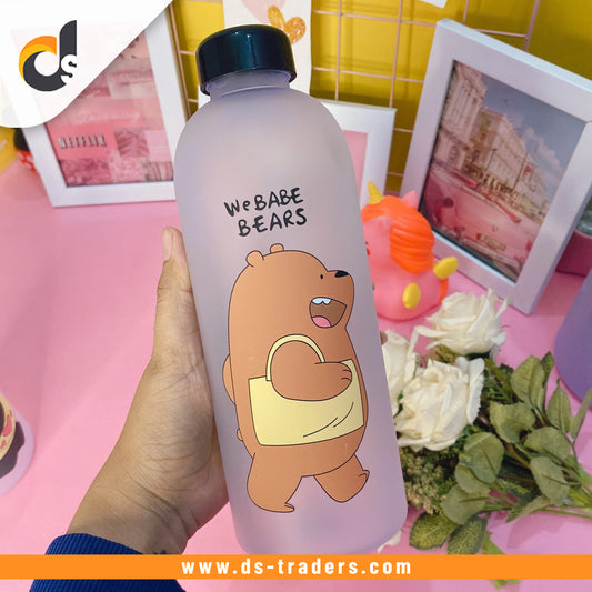 We Bare Bear Water Bottle with Straw