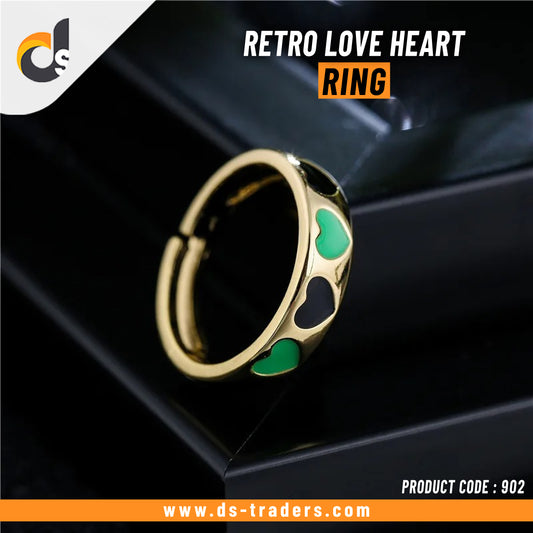Retro Love Heart Open Ring