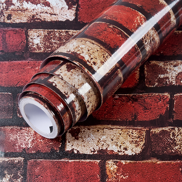 Self Adhesive Rustic Red Brick Marble Sheet