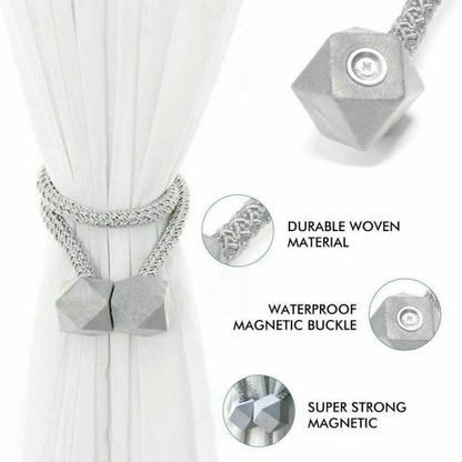 2 PCS Magnetic Diamond Shape Curtain Rope Tie Backs
