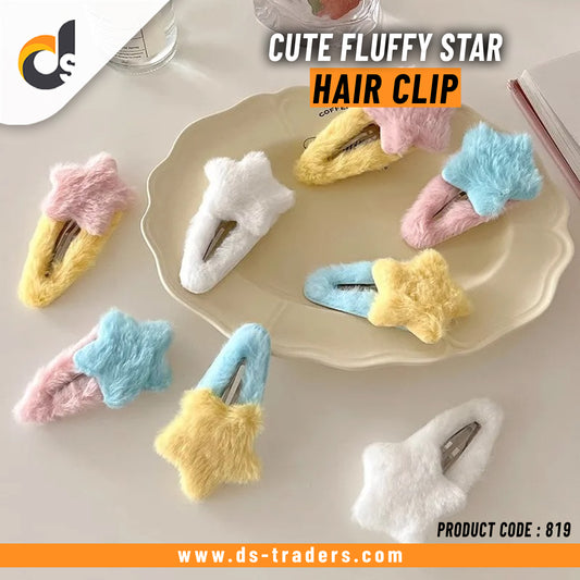 1pc Cute Fluffy Star Hair Clip