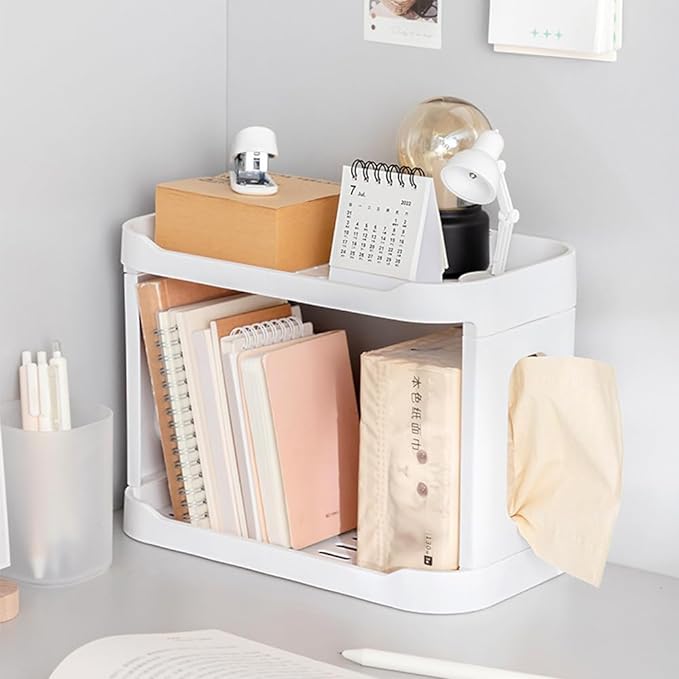 2 Layer Foldable Stationery Cosmetic Storage Rack
