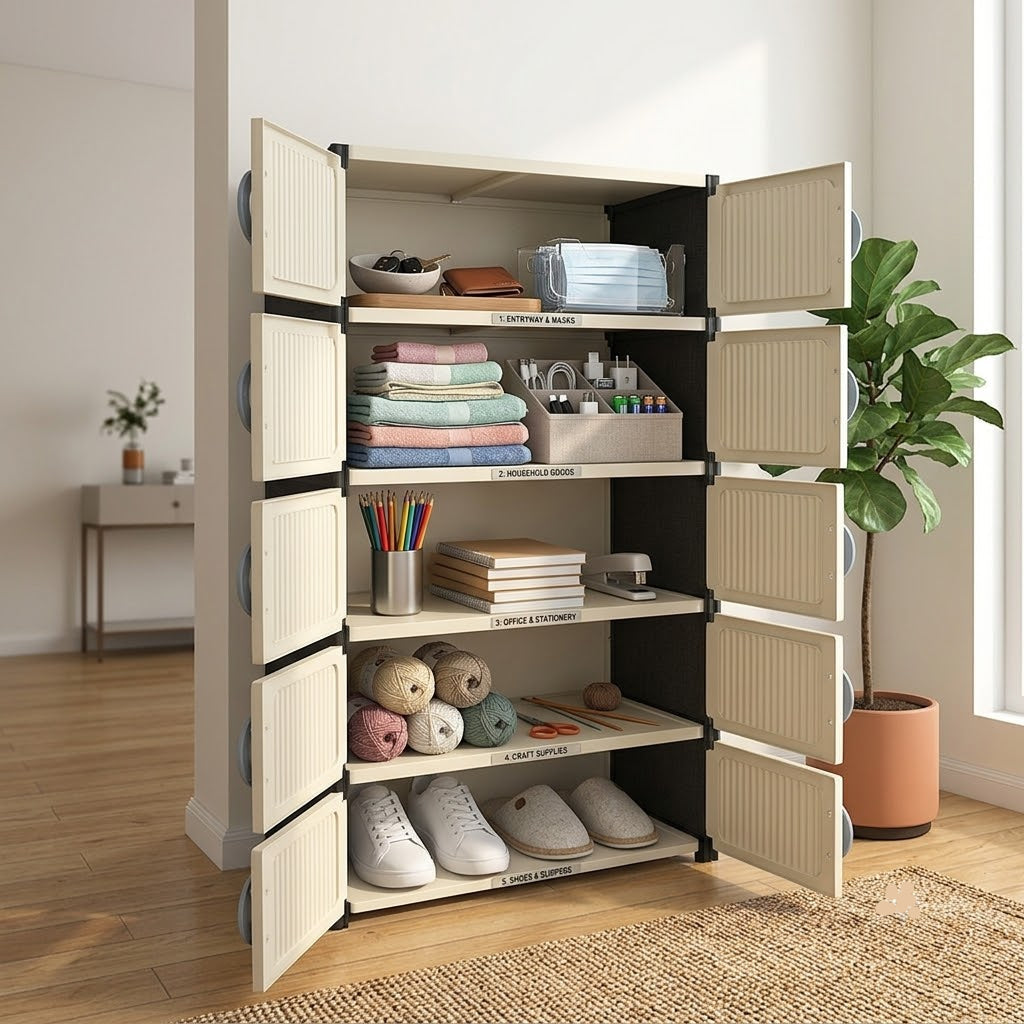 5 Layer Modular Shoe Organizer Cabinet