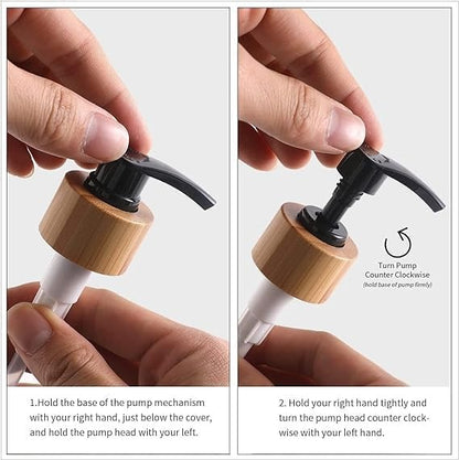 Luxury Hand & Dish Glass Dispenser Set (Wooden Base)