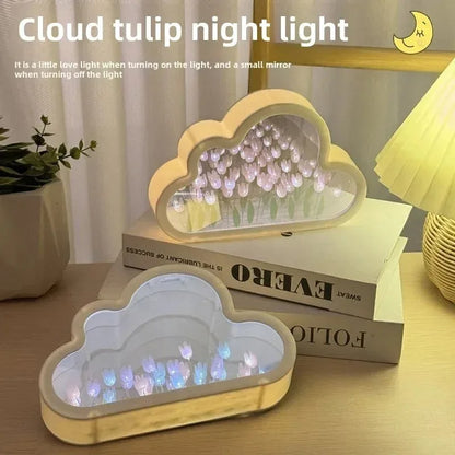 DIY Cloud Mirror Tulip Night Lamp