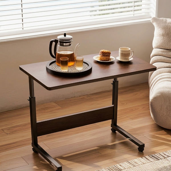 Height Adjustable Wooden Bedside Table
