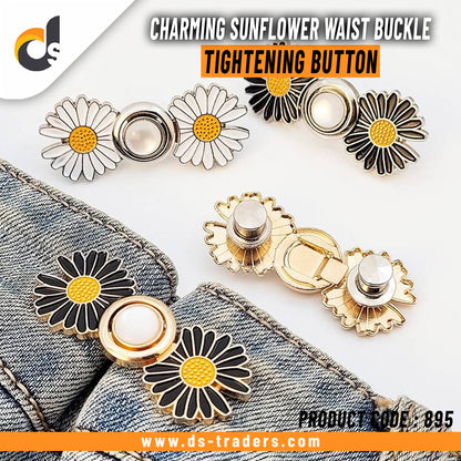 Charming Sunflower Waist Buckle Tightening Button