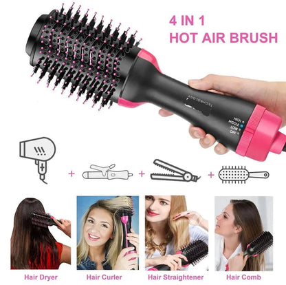 4 in 1 Hot Hair Brush & Straightener