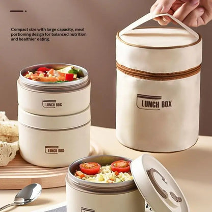 3PCs Stainless Steel Heat Insulated Boxes