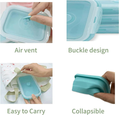 4PCs Silicone Food Storage Container
