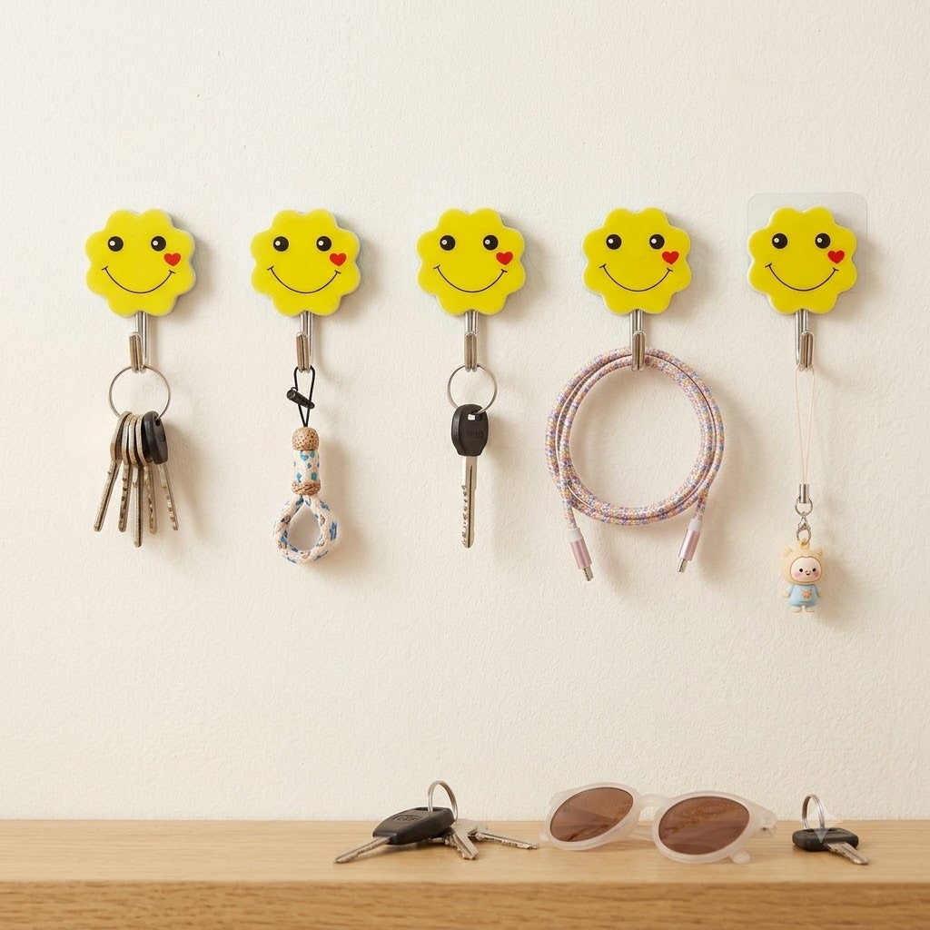 5PCs Set Emoji Self Adhesive Wall Hook