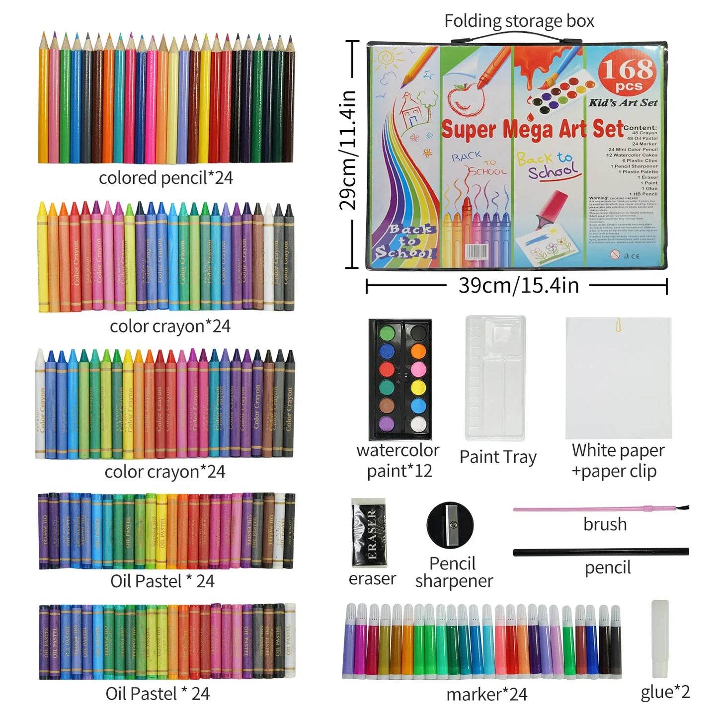 168PCs Kids Drawing & Painting Set