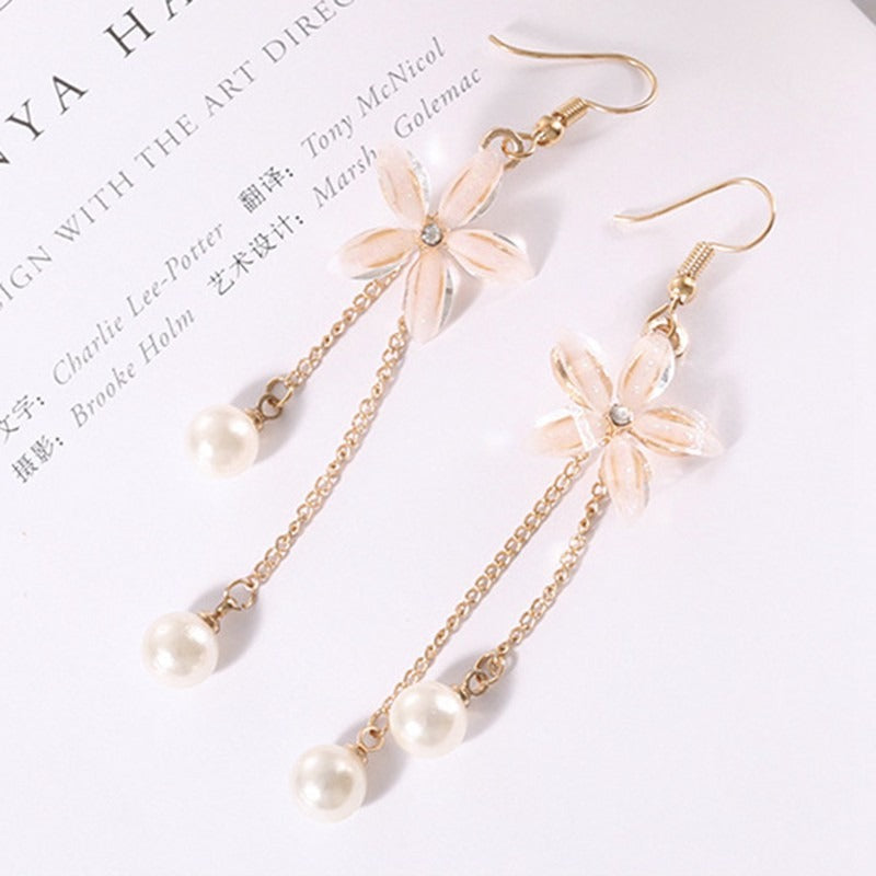 Elegant Star Pearl Drop Earrings