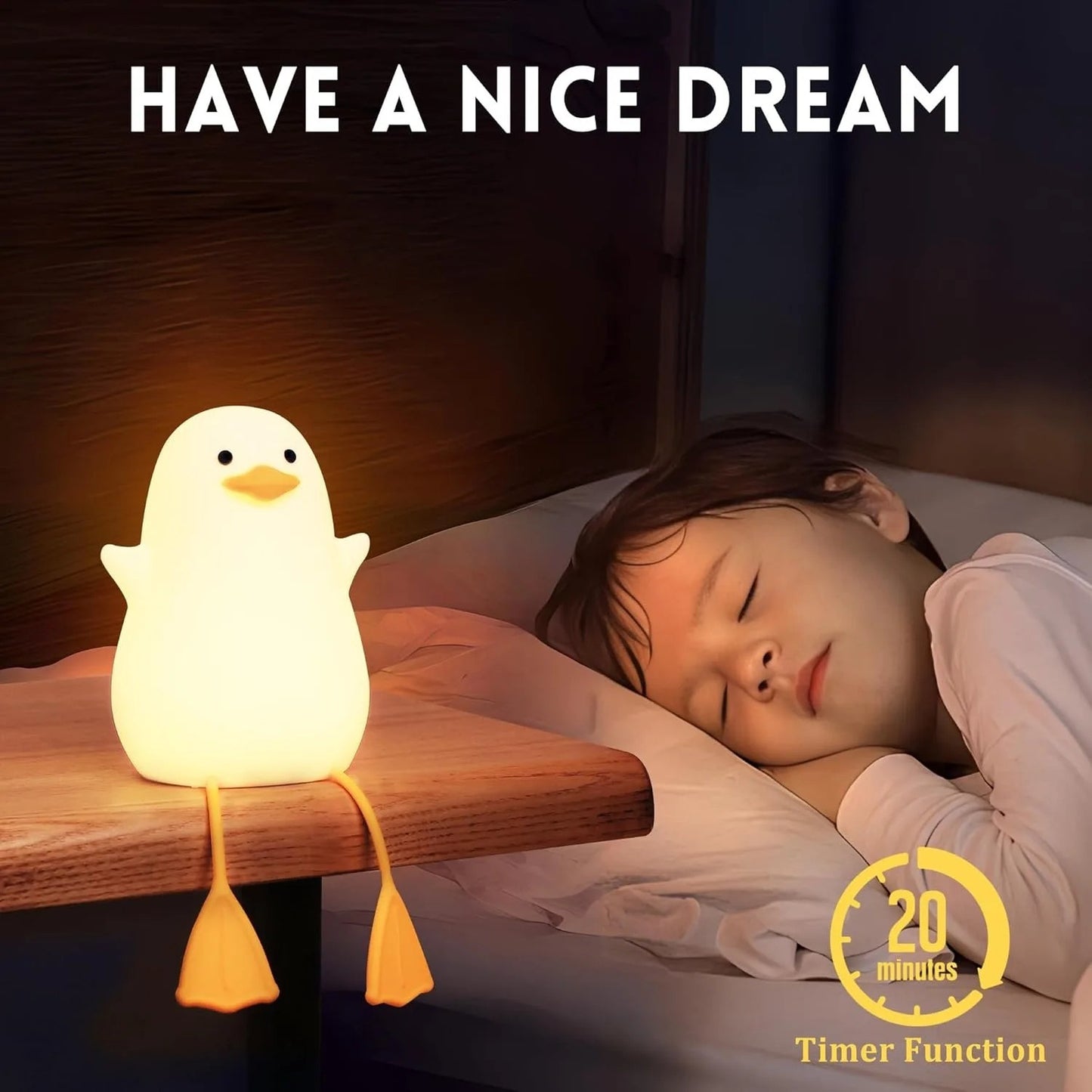 Creative Desktop Duck Silicone Night Light