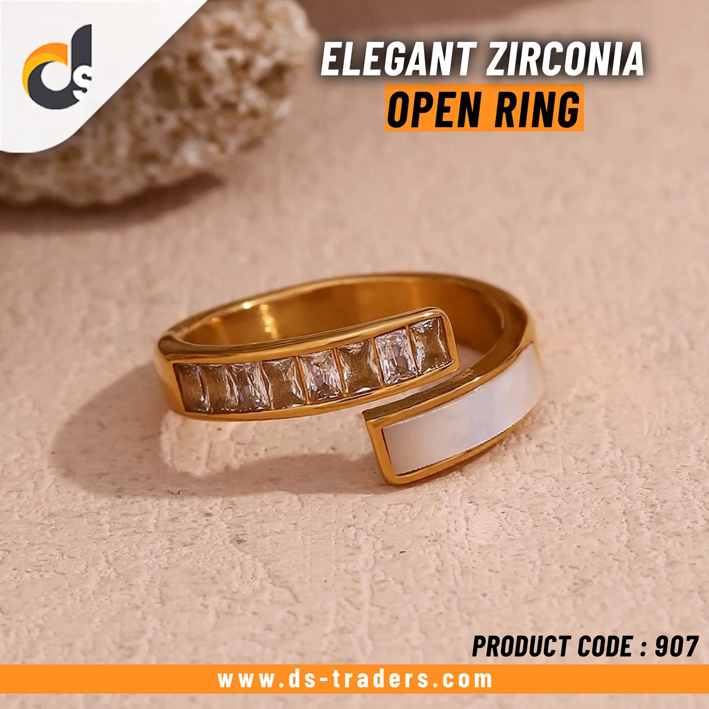 Elegant Zirconia Open Ring