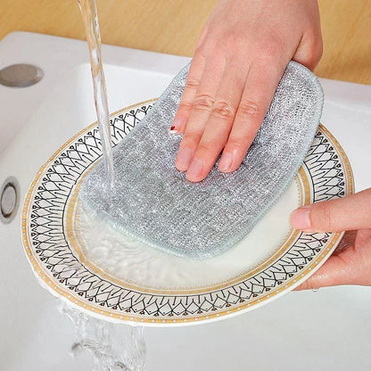 4Pcs Double-Side Dishwashing Sponge
