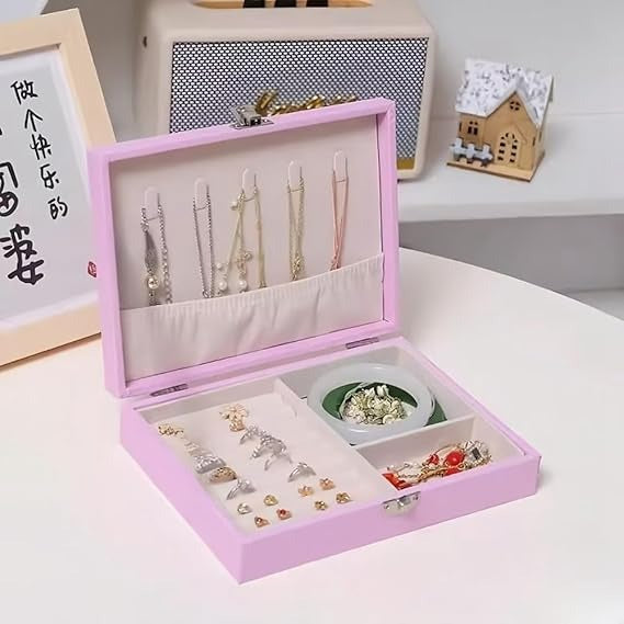 Leather Exterior Jewelry Organizer Box