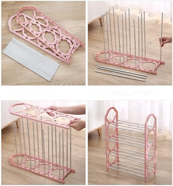 5 Layer Steel Rods Foldable Shoe Rack