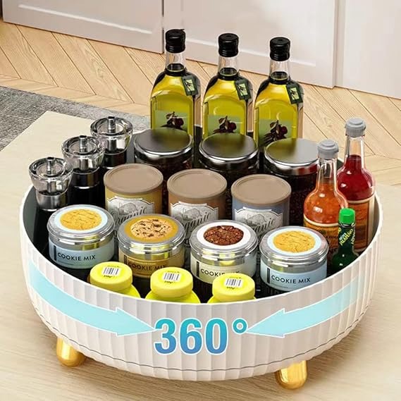 360 Rotatable Round Desktop Storage Tray