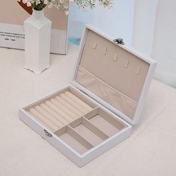 Leather Exterior Jewelry Organizer Box