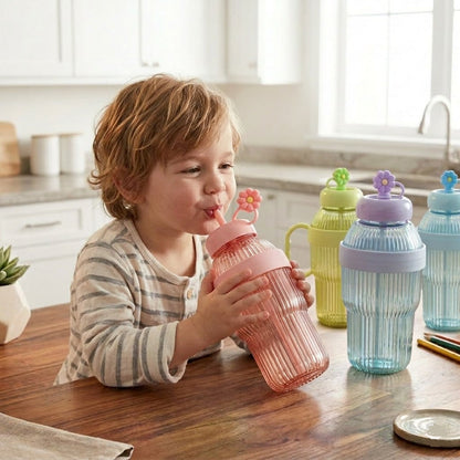 Portable Plastic Water Bottle with Straw (900ML)
