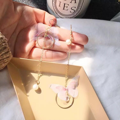Pearl & Butterfly Wing Earrings