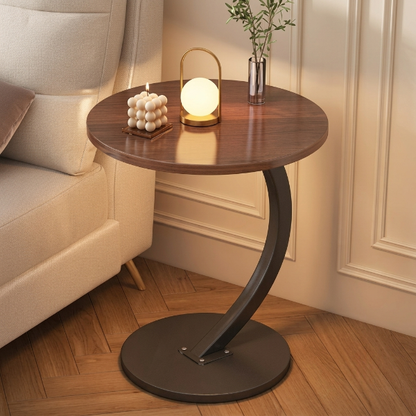 Portable Round Wooden Side Table
