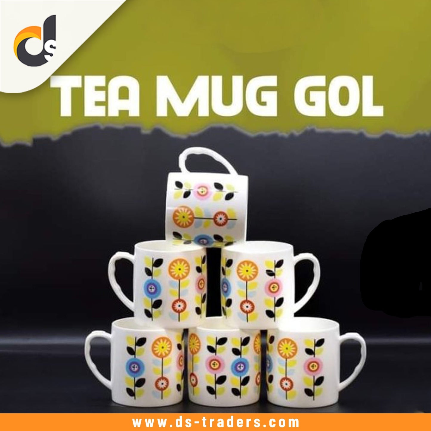 6PCs Printed Plastic Tea Mug
