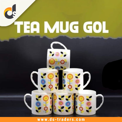 6PCs Printed Plastic Tea Mug
