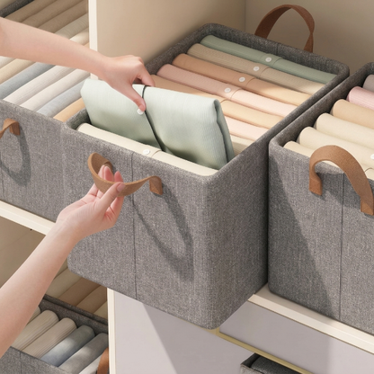 Foldable Clothes Storage Box With Steel Rods