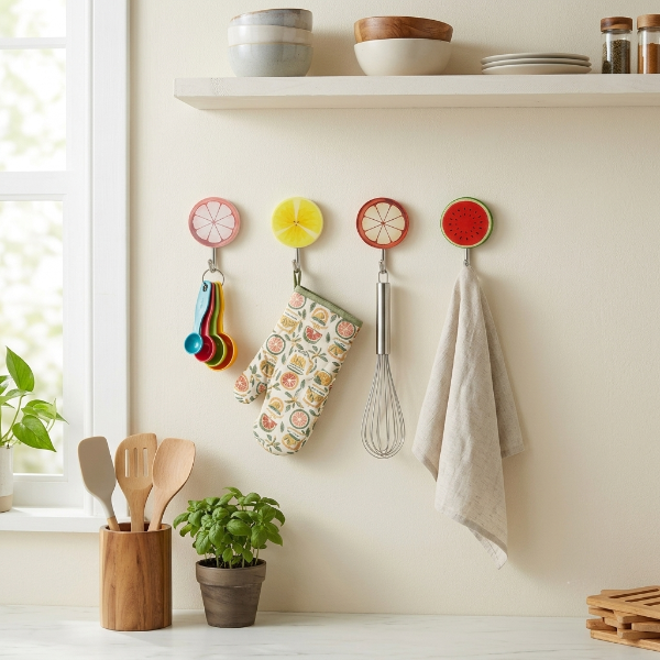 4PCs Fruit Self-Adhesive Wall Hooks