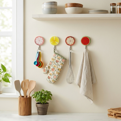 4PCs Fruit Self-Adhesive Wall Hooks