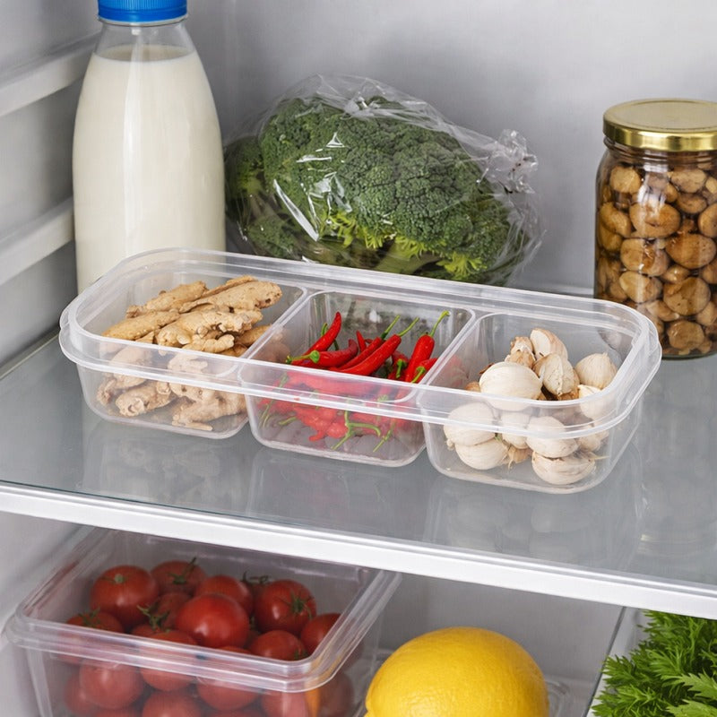 3-Section Storage Box with Soft Seal Lids