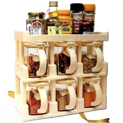 6pcs Spice Rack with Spoon