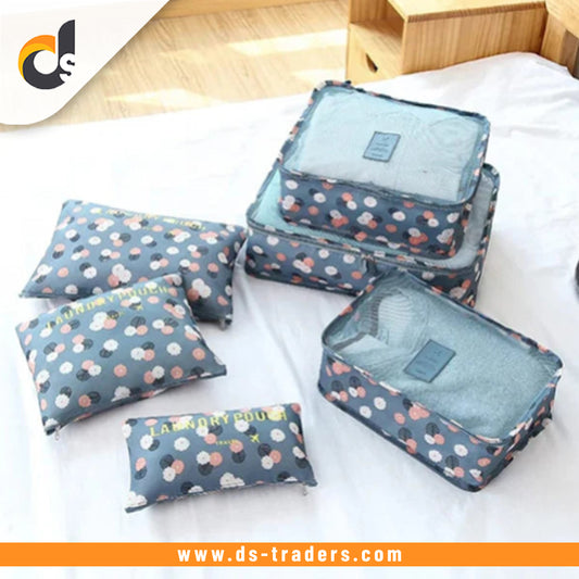 6pcs/Set Printed Travel Storage Bag Organization