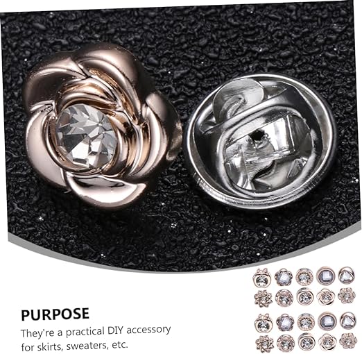 10pcs/Set Beautiful Different Design Button Brooch