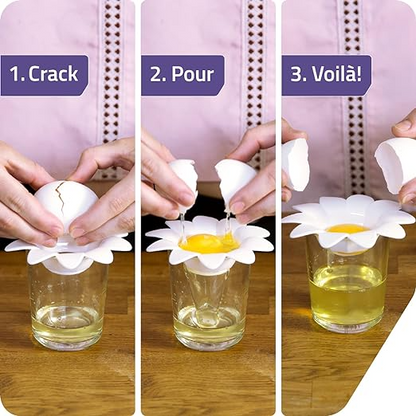 2 Pcs Cute Flower Shape Egg Separator