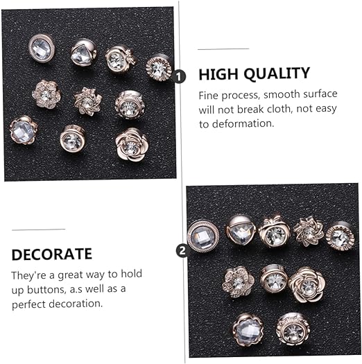 10pcs/Set Beautiful Different Design Button Brooch