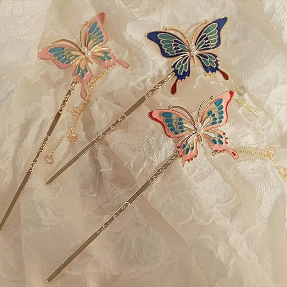 Beautiful Butterfly Tassel Hair Stick