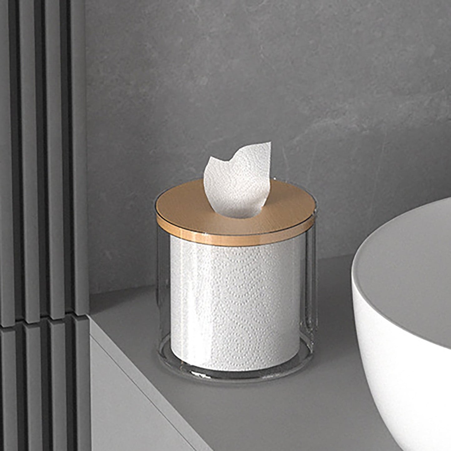 Round Transparent Acrylic Tissue Box