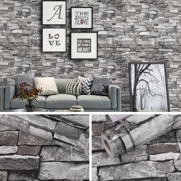 Self Adhesive Gray Brick Marble Sheet
