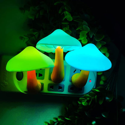 LED Sensor Mushroom Night Light Plug in Lamp