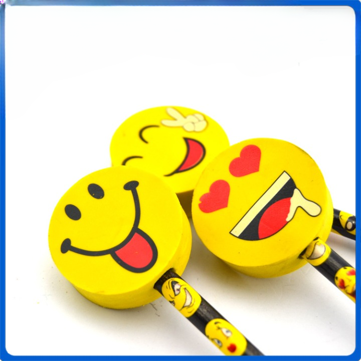 Pack Of 3 Smiley Face Eraser And Pencil