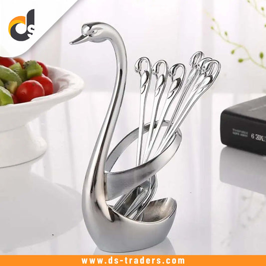 7PCs Stainless Steel Swan Shape Spoon Set