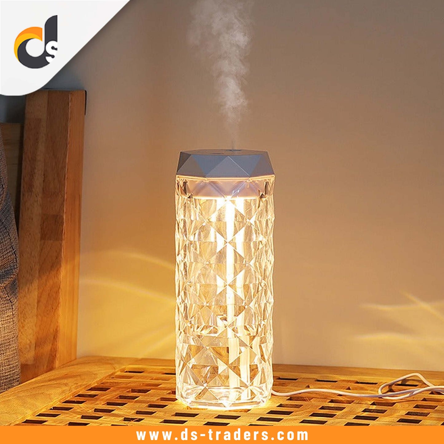 7 Colours USB Crystal Touch Lamp with Humidifier