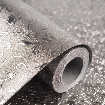 Self Adhesive Silver Flower Marble Sheet