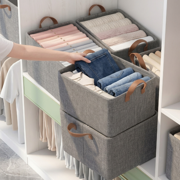 Foldable Clothes Storage Box With Steel Rods