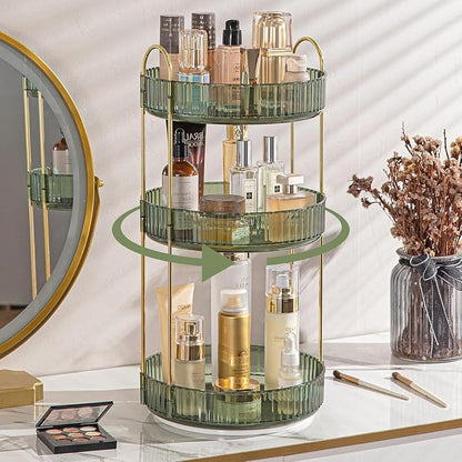 Elegant 3-Tier Crystal Cosmetic Storage Organizer