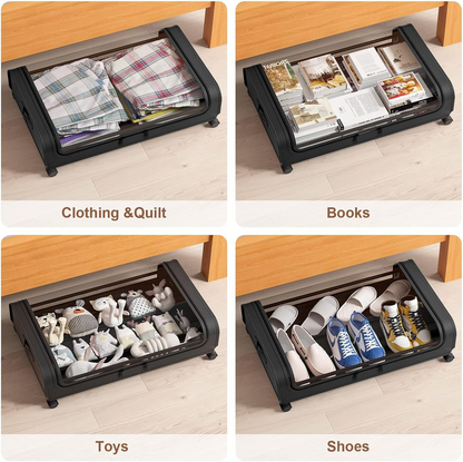 Under Bed Storage Organizer with Movable Wheels