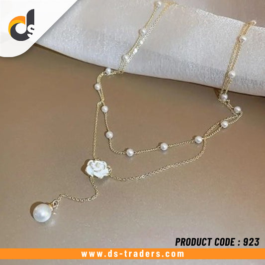 Beautiful Flower Pearl Double Layer Necklace